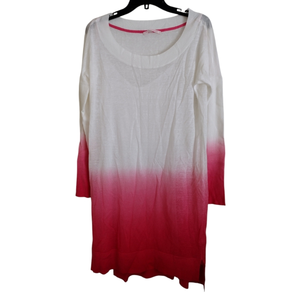 Victoria's Secret pink red white gradient tunic style sweater dress size Medium